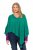 Ulla Popken Knit Pointed Hem Poncho Emerald Green - Collegetröjor & hoodies - 