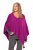 Ulla Popken Knit Pointed Hem Poncho Berry - Collegetröjor & hoodies - 