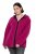 Ulla Popken 823371 Teddyjacka med huva och quiltade fickor Fuchsia - Fleecekläder - 