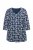 Ulla Popken Snowflake Print 3/4 Sleeve A-Line Tee Navy - Tryckta T-shirts för dam i stora storlekar - 
