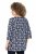 Ulla Popken Snowflake Print 3/4 Sleeve A-Line Tee Navy - Tryckta T-shirts för dam i stora storlekar - 