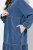 Ulla Popken 840972 Sweatklänning med volanger Indigo - Sweatklänningar - 