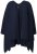 Ulla Popken 841117 Oversize stickponcho med strass Mörkblå - Ponchos & capes - 