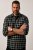 JP1880 Checked Flannel Shirt Long Sleeve Eucalyptus Green - Skjortor - Stora skjortor - 2XL-8XL