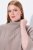 Ulla Popken 844996 Ribbstickad merinoponcho med polokrage Ljusbrun - Ponchos & capes - 