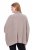 Ulla Popken 844996 Ribbstickad merinoponcho med polokrage Ljusbrun - Ponchos & capes - 