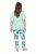 Ulla Popken 846971 Mönstrad pyjamas Ljusgrön - Pyjamas/Loungewear - 