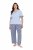 Ulla Popken 849850 Rutig pyjamas Ljusblå - Pyjamas/Loungewear - 