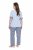 Ulla Popken 849850 Rutig pyjamas Ljusblå - Pyjamas/Loungewear - 