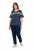 Ulla Popken 850403 Blommig pyjamas Mörkblå - Pyjamas/Loungewear - 