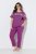 Ulla Popken 850403 Blommig pyjamas Violett - Pyjamas/Loungewear - 