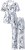Ulla Popken 850441 Mönstrad pyjamas Benvit - Pyjamas/Loungewear - 
