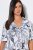 Ulla Popken 850441 Mönstrad pyjamas Benvit - Pyjamas/Loungewear - 