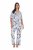 Ulla Popken 850441 Mönstrad pyjamas Benvit - Pyjamas/Loungewear - 