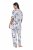 Ulla Popken 850441 Mönstrad pyjamas Benvit - Pyjamas/Loungewear - 