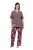 Ulla Popken 850903 Blommig pyjamas 2-pack Brun - Pyjamas/Loungewear - 