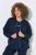 Ulla Popken 851040 Sweatjacka med dragkedja Mörkblå - Collegetröjor - Sweatshirts för kvinnor i stora storlekar
