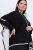 Ulla Popken 851127 Öppen stickponcho med strasskant Svart - Ponchos & capes - 
