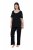 Ulla Popken 851245 Randig pyjamas Svart - Pyjamas/Loungewear - 