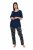 Ulla Popken 852577 Mönstrad pyjamas Mörkblå - Pyjamas/Loungewear - 