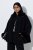 Ulla Popken 852644 Capejacka med fuskpälskant Svart - Ponchos & capes - 