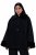 Ulla Popken 852644 Capejacka med fuskpälskant Svart - Ponchos & capes - 