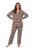 Ulla Popken 852649 Mönstrad pyjamas med skjortkrage Brun - Pyjamas/Loungewear - 