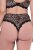 Ulla Popken 853106 Djurmönstrade stringtrosor Svart - Trosor - 