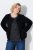 Ulla Popken 853685 Kort teddyjacka med kanter i skinnlook Svart - Jackor - Damjackor i stora storlekar