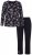 Ulla Popken 856134 Blommig pyjamas Svart - Pyjamas/Loungewear - 
