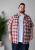 Kam Jeans 6368 Checked Short Sleeve Shirt Red - Skjortor - Stora skjortor - 2XL-8XL
