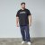 North Latitude Mountain T-Shirt V-Neck Svart - TALL T-shirts - T-Shirts för Långa Män