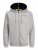 Jack & Jones JCOBERG SWEAT ZIP Hoodie Grey Melange - Tröjor & hoodies - Stora hoodies & tröjor - 2XL-14XL