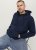 Jack & Jones BRADLEY Zip Hoodie Navy Blazer - Tröjor & hoodies - Stora hoodies & tröjor - 2XL-14XL