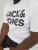 Jack & Jones CORP Logo T-Shirt White w Large Black Print - T-shirts - Stora T-shirts - 2XL-14XL