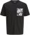 Jack & Jones Split Pocket Print T-Shirt Black - T-shirts - Stora T-shirts - 2XL-14XL