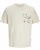 Jack & Jones Tavira Aop Pocket Crew Neck T-Shirt Antique White - T-shirts - Stora T-shirts - 2XL-14XL