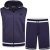 Kam Jeans TS005 Retro Tracky Set (Shorts/Sleeveless Hoodie) Navy - Tracksuits - Tracksuits herr stora storlekar