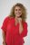 Kaffe Curve Karlia 3/4 Sleeve Blouse Red - Blusar - 