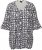 Ulla Popken Geometric Print Trumpet Sleeve Tee Black - Tryckta T-shirts för dam i stora storlekar - 