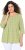 Ulla Popken Flower Print 3/4 Sleeve A-Line Tee Lime - Tryckta T-shirts för dam i stora storlekar - 