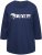 Ulla Popken Queens 3/4 Sleeve Graphic Tee Ink Blue - Tryckta T-shirts för dam i stora storlekar - 