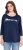 Ulla Popken Queens 3/4 Sleeve Graphic Tee Ink Blue - Tryckta T-shirts för dam i stora storlekar - 