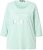 Ulla Popken Metallic Lettering 3/4 Sleeve Tee Mint Green - Tryckta T-shirts för dam i stora storlekar - 