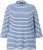 Ulla Popken Striped 3/4 Sleeve Turtleneck Tee Light Blue - Tryckta T-shirts för dam i stora storlekar - 