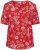 Kaffe Curve Ami Short Sleeve Blouse Printed Poppy Red - Blusar & tunikor - 