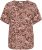 Kaffe Curve Ami Short Sleeve Blouse Printed Henna Brown - Blusar & tunikor - 