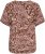 Kaffe Curve Ami Short Sleeve Blouse Printed Henna Brown - Blusar & tunikor - 