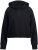 Ulla Popken Ribbed Inset Zip Collar Hoodie Black - Collegetröjor & hoodies - 