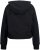 Ulla Popken Ribbed Inset Zip Collar Hoodie Black - Collegetröjor & hoodies - 